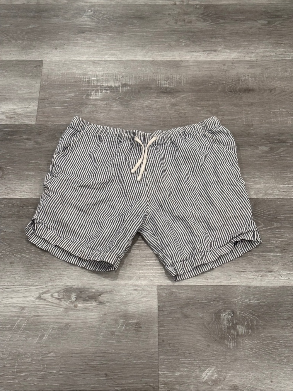 Alex Crane Bo 100% Linen Shorts Striped Cham Relaxed Mens M